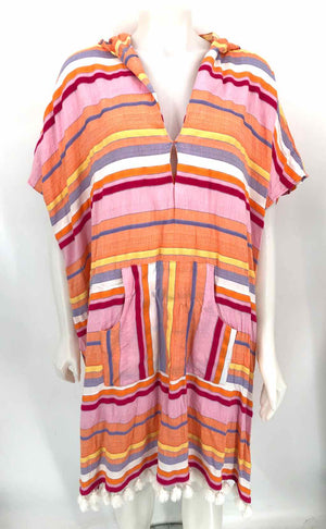 TRINA TURK Pink Orange Multi Stripe Cover up Size One Size (M) Dress