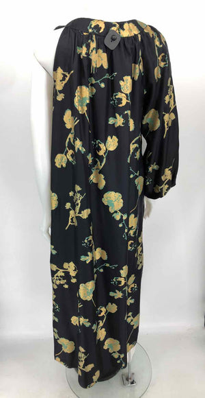 CYNTHIA ROWLEY Black Gold Floral Size SMALL (S) Dress