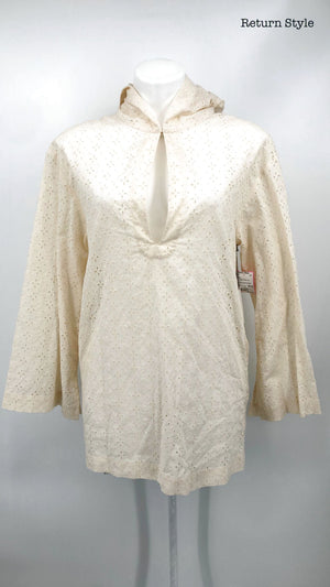 MARYSIA Beige Eyelet Cover up Size X-SMALL Top