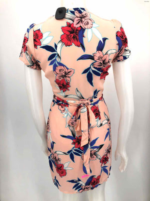 YUMI KIM Pink Multi-Color Silk Tropical Print Wrap Size X-SMALL Dress