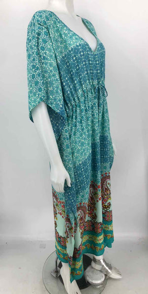 RUBBER DUCKY Turquoise Kaftan Size MEDIUM (M) Dress