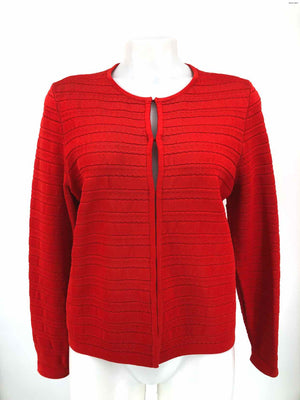 LK BENNETT Red Knit Cardigan Women Size LARGE  (L) Jacket