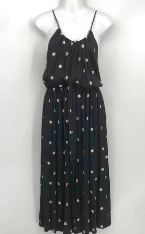 CIRO LUCIA Black White Multi USA Made! Floral Design Maxi Length Dress