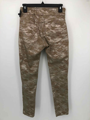 FLOG Gold Khaki Metallic Camouflage Skinny Size 24 (XS) Pants