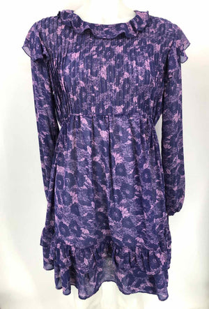 FREE PEOPLE Purple Lavender Floral Ruffle Size SMALL (S) Dress