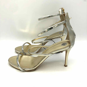GIUSEPPE ZANOTTI Gold Leather Italian Made 4" Heel Shoes