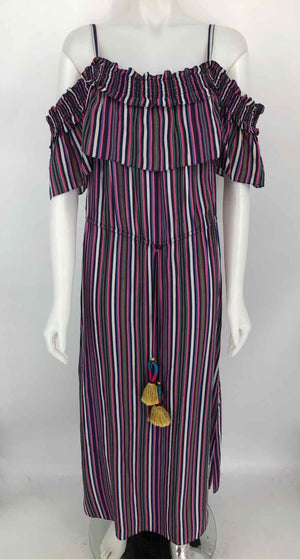 FIGUE Blue Pink Multi Striped Maxi Length Size X-SMALL Dress