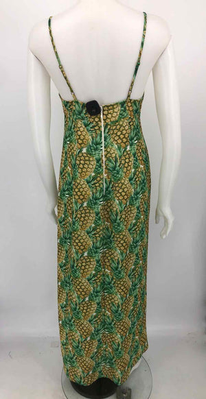 SHOW ME YOUR MUMU Yellow Green Multi Print Maxi Length Size LARGE  (L) Dress