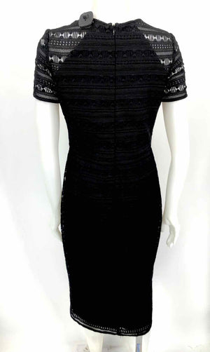 SHOSHANNA Black Made in USA Woven Short Sleeves Size 8  (M) Dress