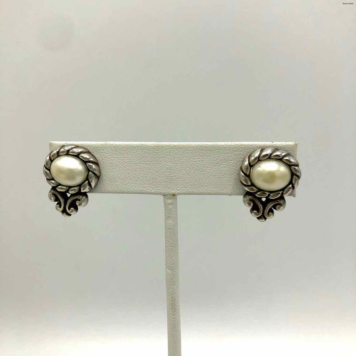BRIGHTON Silvertone "Pearl" Studs Earrings