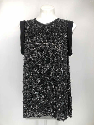 PHILIP LAM Black Silk Sequined Size SMALL (S) Top - ReturnStyle