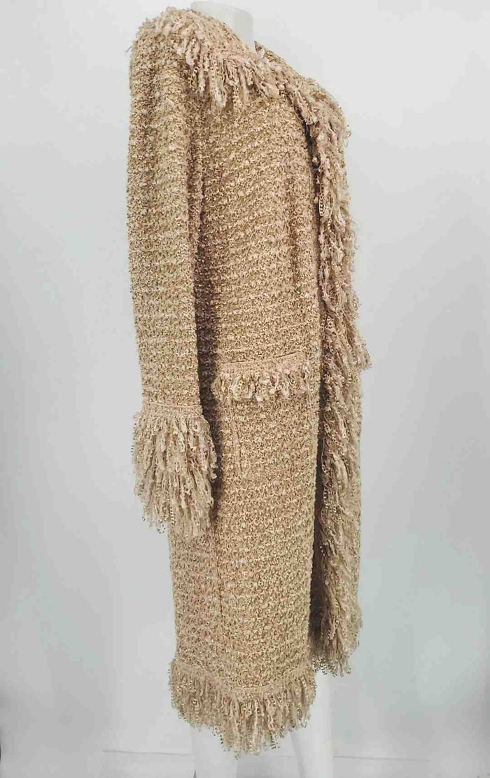 ESCADA Beige Pink Wool Blend Woven Hook & Eye Closure Jacket