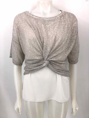 VENTI6 Gray White Knit Gathered 2 Pc Size SMALL (S) Top