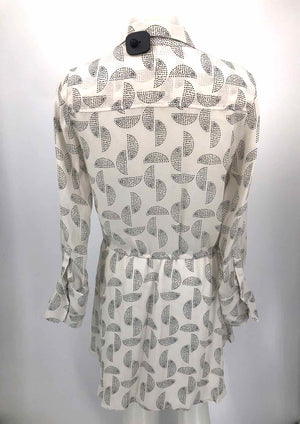 A.L.C. White & Black Silk Dot Print Size 8  (M) Dress