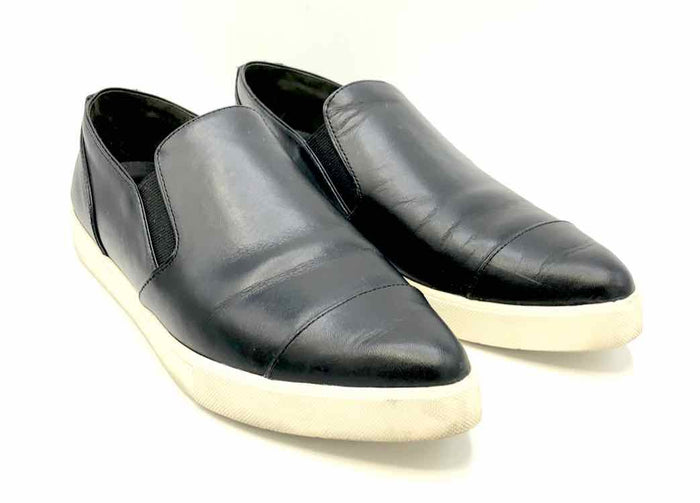 VINCE Black White Leather Upper Sneaker Pointed Toe Slip on Shoes