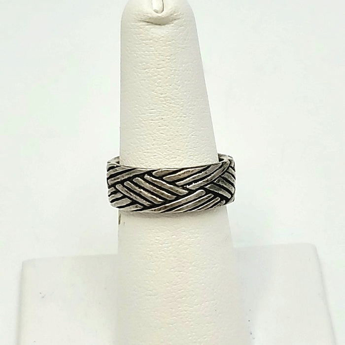 Sterling Silver Woven SZ 7 Ring SS