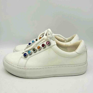 KURT GEIGER White Rainbow Synthetic Leather Crystal Sneaker Shoes