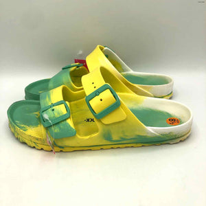 BIRKENSTOCK Green & White Yellow Rubber Tie Dyed Sandal Shoes