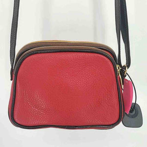 VALENTINA Red Berry Pebbled Leather Crossbody Purse