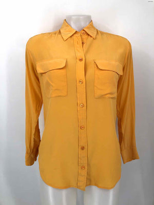 EQUIPMENT Yellow Silk Button Up Size X-SMALL Top