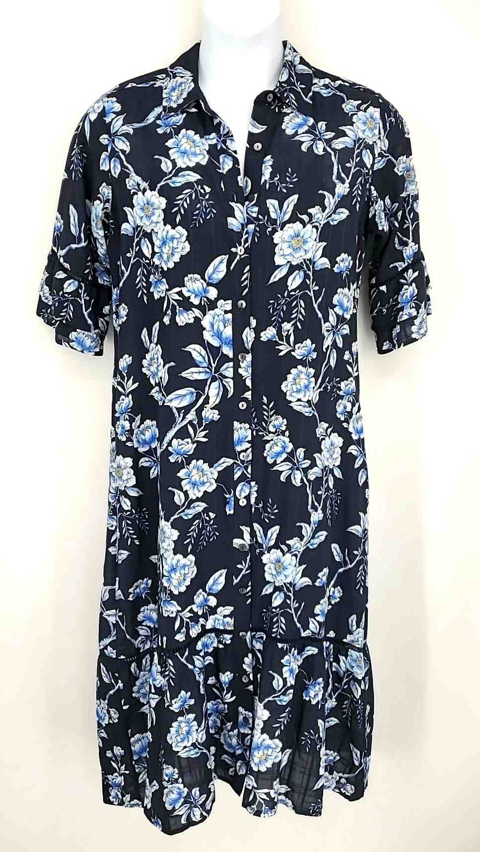 JOHNNY WAS Navy Blue & White Floral w/slip Size SMALL (S) Dress –  ReturnStyle