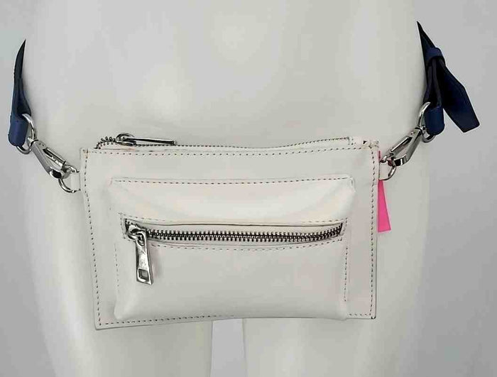 FREE PEOPLE White Blue Leather Pre Loved AS IS Fanny Pack