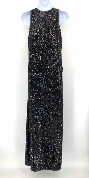 CALYPSO Black Sequined Tank Maxi Length Size X-SMALL Dress