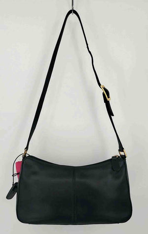 ETIENNE AIGNER Black Gold Leather Pre Loved Shoulder Bag 10.5" 2.5" 5" Purse