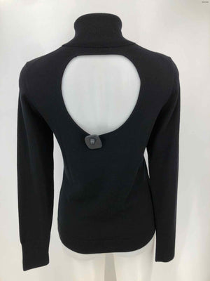 THE WRIGHTS Black Merino Wool Open Back Longsleeve Size MEDIUM (M) Sweater