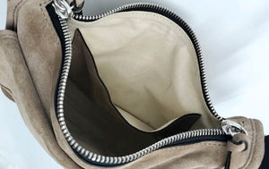 RAG & BONE Tan Black & Silver Suede Crossbody Purse