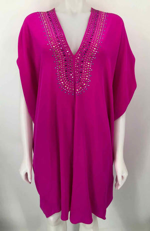 TRINA TURK Fuchsia Pastel Silk Studded Kaftan Size X-SMALL Dress