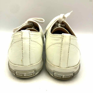 MIU MIU Ivory Patent Leather Spikes Sneaker Shoe Size 38 US: 7-1/2 Shoes