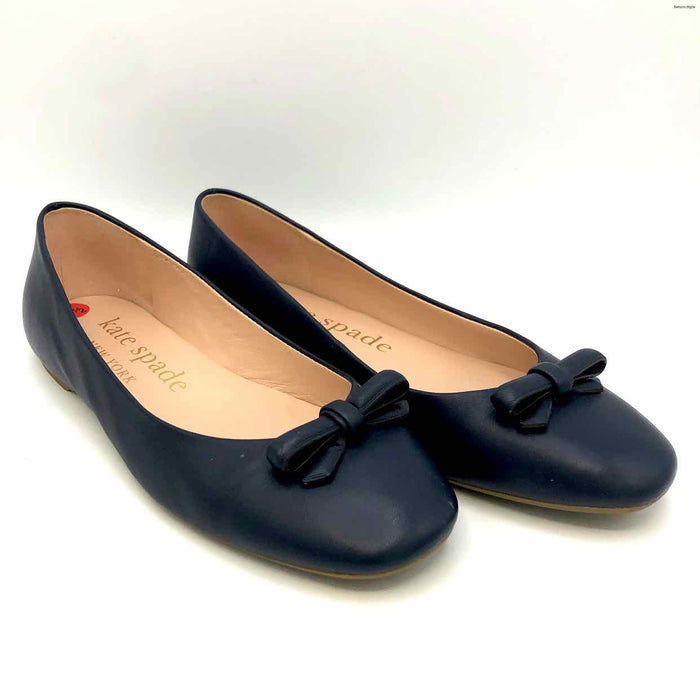 KATE SPADE Navy Leather Ballet Flat Shoe Size 6-1/2 Shoes