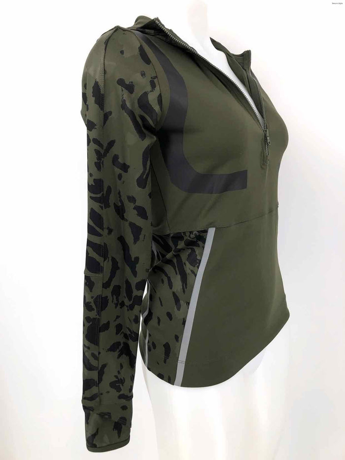 STELLA MCCARTNEY Olive Black Print Hoodie Size SMALL (S) Activewear Jacket
