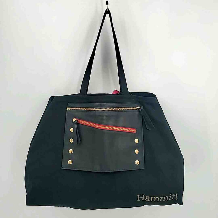HAMMITT Black Canvas Leather Trim Pre Loved Tote Purse