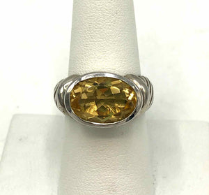 Sterling Silver Citrine SZ 8 Ring SS