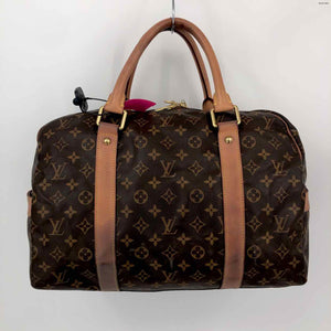 LOUIS VUITTON Brown Tan Monogram Pre Loved AS IS Monogram Duffle 16" 8" Purse