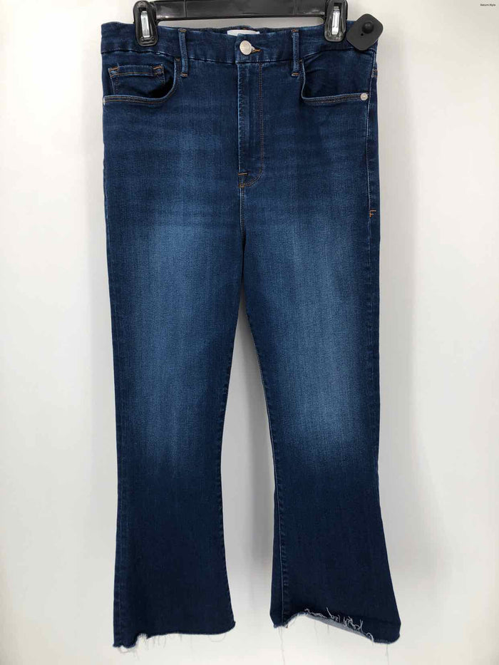 FRAME Blue Denim Straight Leg High-Waisted Size 31   (L) Jeans