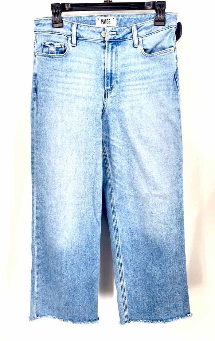 PAIGE Blue Denim Wide Leg Ankle Fray Size 28 (S) Jeans