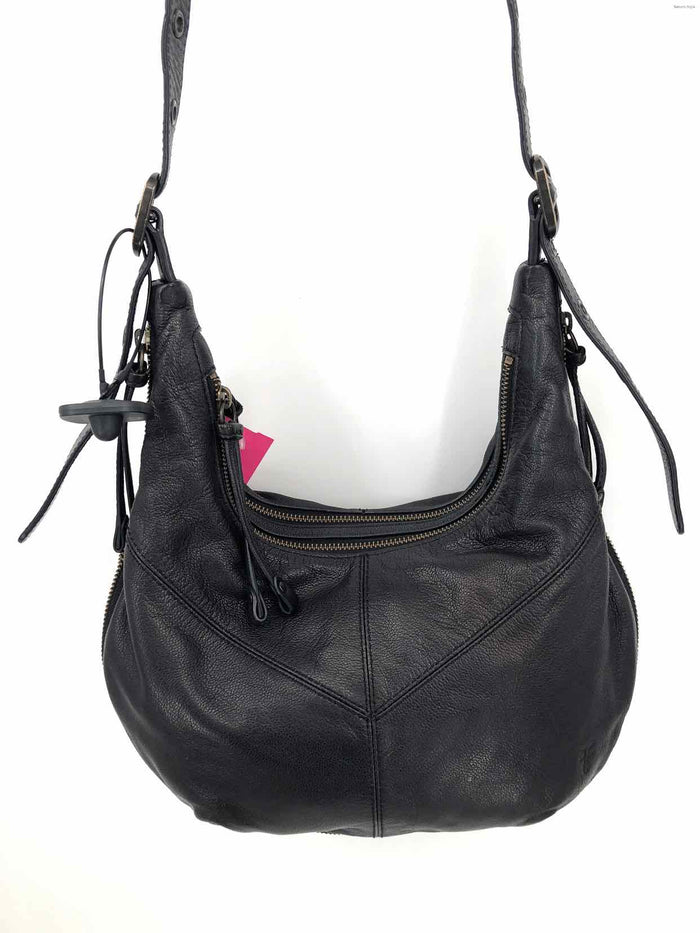 FRYE Black Leather Pre Loved Crossbody Purse