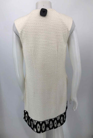 ST. JOHN White Black Crochet Trim Vest Size 4  (S) Dress
