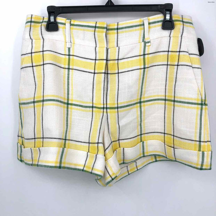 VERONICA BEARD White Yellow & Green Plaid Size 8  (M) Shorts
