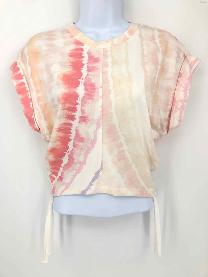 ALL SAINTS Pink Pink Print Short Sleeves Size X-SMALL Top