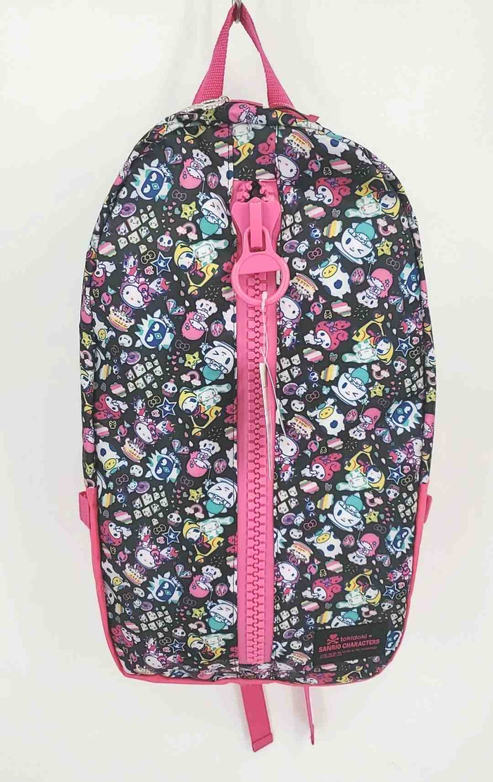 TOKIDOKI Black Pink Multi Canvas Backpack