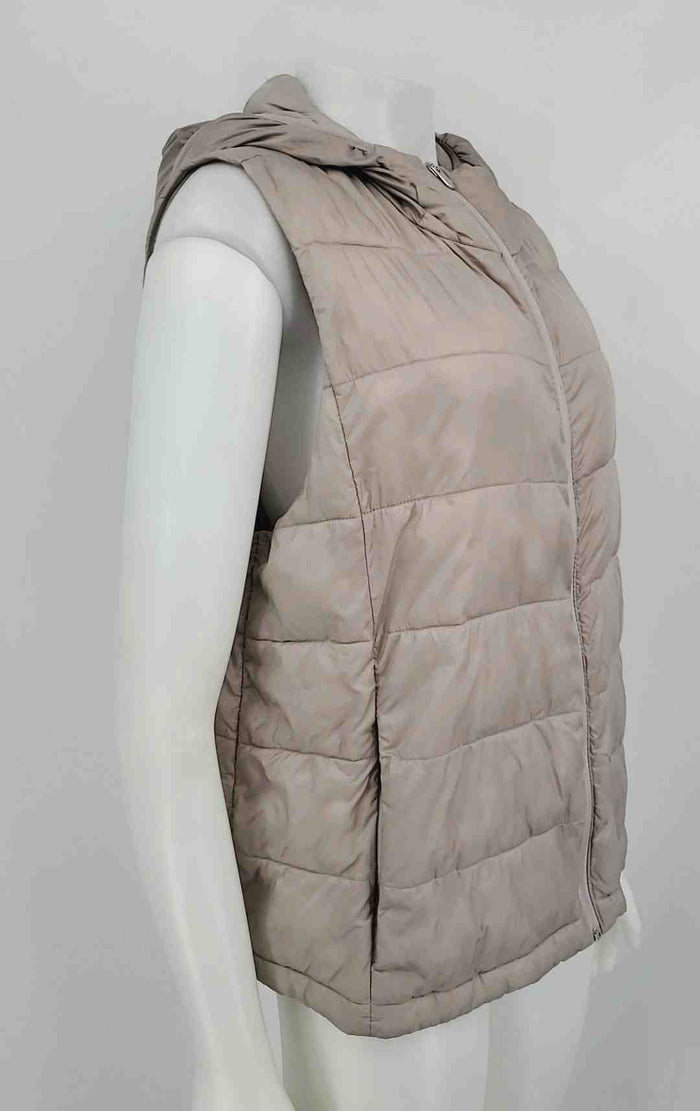 ATHLETA Stone Gray Nylon Quilted Puffer Women Size X-LARGE Vest