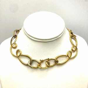 Sterling Silver Gold Plated Swirls Choker SS GP Necklace