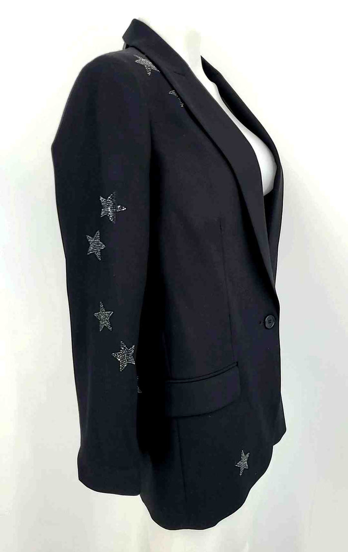 ZADIG & VOLTAIRE Black Crystal Trim Star Blazer Women Size MEDIUM (M) Jacket