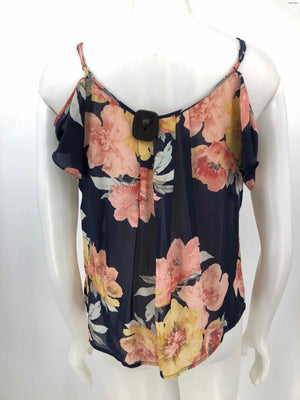 JOIE Navy Pink Multi Silk Floral Tank Size SMALL (S) Top