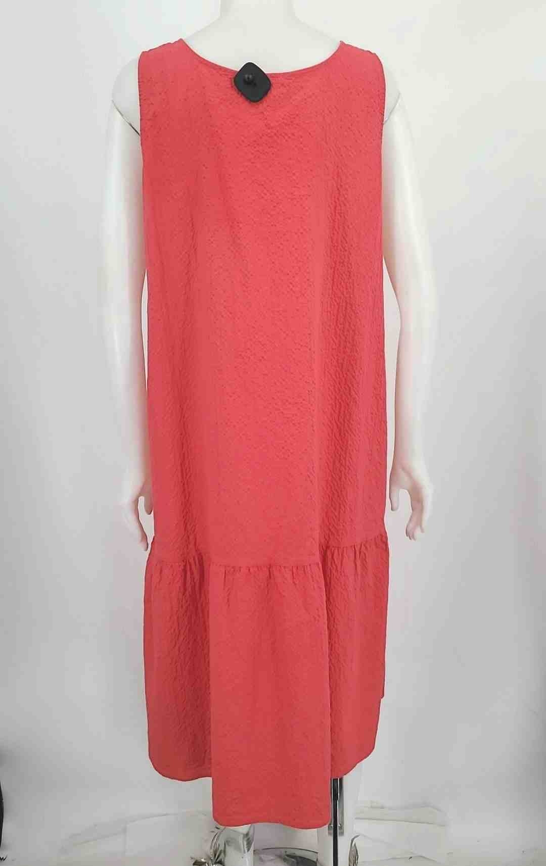 eileen fisher pink dress EILEEN FISHER Pink Textured Tank Cotton Blend Size X-LARGE Dress