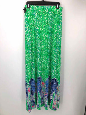 LILLY PULITZER Green White Multi Print Maxi Length Size SMALL (S) Skirt